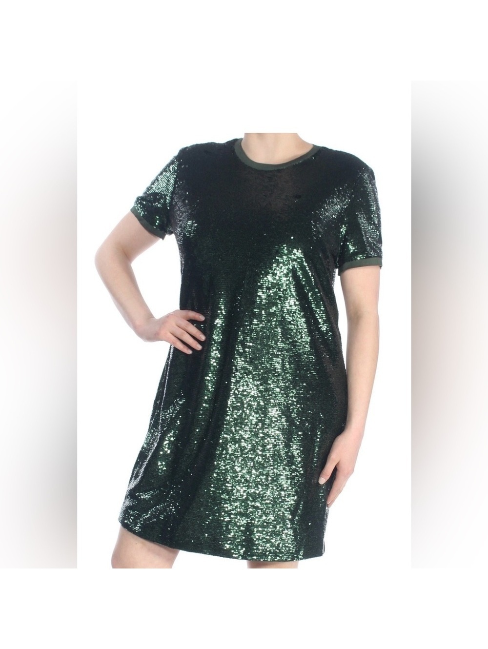 Ralph Lauren Elegant Emerald Green Sequin Mini Dress
